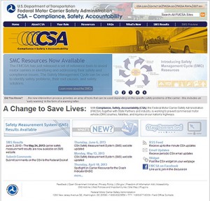 DOT CSA Score federal website